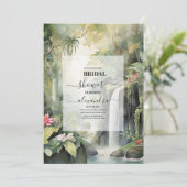 Invitation Aquarelle Monstera Feuilles Fête des mariées tropi (Debout devant)