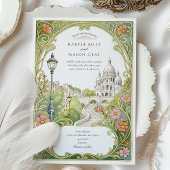 Invitation Aquarelle Montmartre Paris Mariage