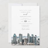 Invitation Aquarelle Montréal Canada City Skyline Mariage (Devant)
