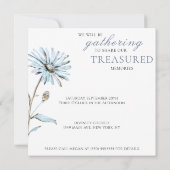 Invitation Aquarelle Motif Floral Célébration de la vie (Dos)