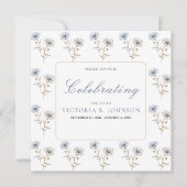 Invitation Aquarelle Motif Floral Célébration de la vie (Devant)