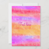 Invitation aquarelle multi-couleurs personnalisée (Devant)