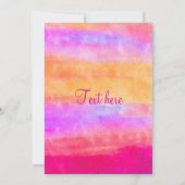 Invitation aquarelle multi-couleurs personnalisée (Dos)