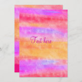 Invitation aquarelle multicolore personnalisée (Devant / Derrière)