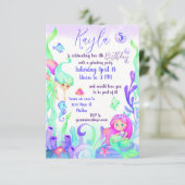 Invitation Aquarelle murmures fille fête d'anniversaire perso (Debout devant)