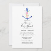 Invitation Aquarelle Naissance ou Mariage Thème Marin (Devant)