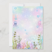 Invitation Aquarelle Narwhal sous la mer (Dos)