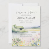 Invitation Aquarelle Nature et Baby shower Fleur sauvage (Devant)