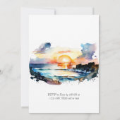 Invitation Aquarelle Nautical Beach Scene Mariage (Dos)