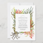 Invitation Aquarelle Nautique Algues Célébration de la vie (Devant)