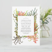 Invitation Aquarelle Nautique Algues Célébration de la vie (Debout devant)