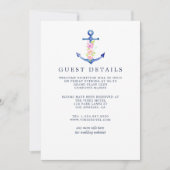 Invitation Aquarelle Nautique Thème Mariage Détails du client (Devant)