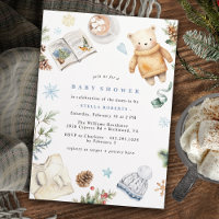 Aquarelle neutre | Baby shower d'hiver confortable