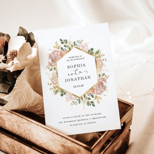 Invitation Aquarelle neutre blanc floral | MARIAGE