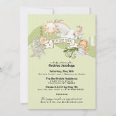 Invitation Aquarelle neutre pour les femmes Baby shower vert  (Devant)