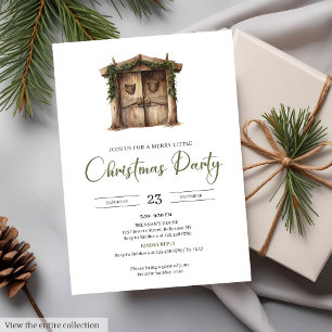 Invitation Aquarelle Neutre Terneux Cozy Rustique Noël