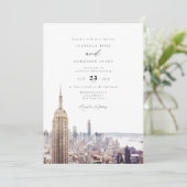 Invitation Aquarelle New York City Skyline Mariage (Debout devant)