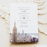 Invitation Aquarelle New York City Skyline Mariage<br><div class="desc">Ce faire-part de mariage présente une aquarelle représentant l'Empire State Building Skyline de New York City. Modifiez facilement le libellé *most* pour répondre à vos besoins. Modifiez la couleur de l'arrière - plan et ajoutez votre propre photo à l'arrière si vous le souhaitez.</div>