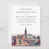 Invitation Aquarelle New York Destination Mariage Photo (Devant)