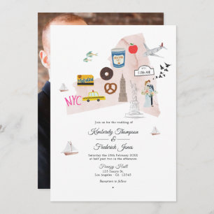 Invitation Aquarelle New York USA Destination Wedding Photo