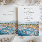 Invitation Aquarelle Newport Harbour Mariage côtier