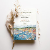 Invitation Aquarelle Newport Harbour Mariage côtier
