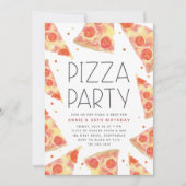Invitation Aquarelle | N'importe quelle fête de pizza d'occas (Devant)