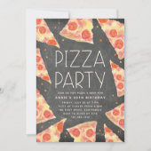 Invitation Aquarelle | N'importe quelle fête de pizza d'occas (Devant)