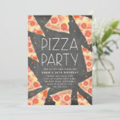 Invitation Aquarelle | N'importe quelle fête de pizza d'occas (Debout devant)