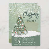 Invitation Aquarelle Noël arbre d'hiver (Devant / Derrière)