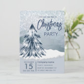 Invitation Aquarelle Noël arbre d'hiver (Debout devant)