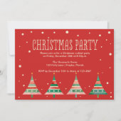 Invitation Aquarelle Noël Arbres Fête (Devant)