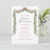 Invitation Aquarelle Noël Bourgogne Vert Plaid Garland (Debout devant)