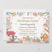Invitation Aquarelle Noël Cookie Décoration Party (Devant)