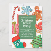 Invitation Aquarelle Noël Cookie Décoration Party (Devant)