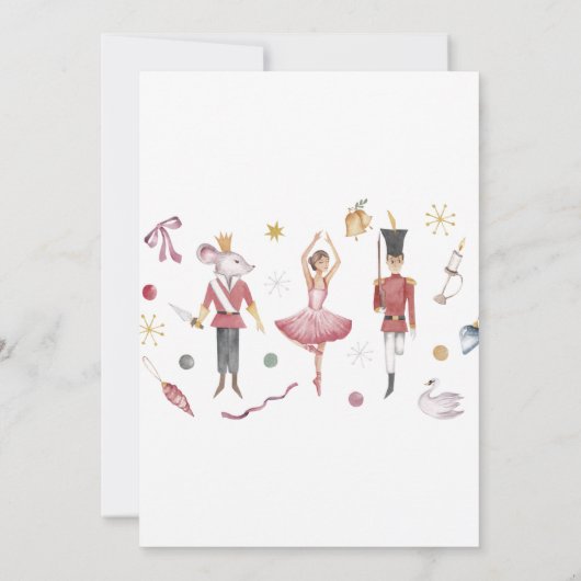 Invitation Aquarelle Noël Nutcracker Baby shower (Dos)