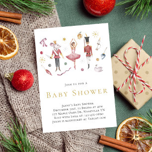 Invitation Aquarelle Noël Nutcracker Baby shower