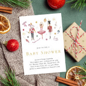 Invitation Aquarelle Noël Nutcracker Baby shower