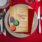 Invitation Aquarelle Noël Ornements Fête de Noël