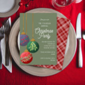 Invitation Aquarelle Noël Ornements Fête de Noël