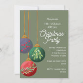 Invitation Aquarelle Noël Ornements Fête de Noël (Devant)