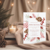 Invitation Aquarelle Noël vert | Holiday Open House