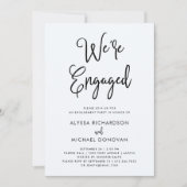 Invitation Aquarelle noir | Fêtes de fiançailles (Devant)