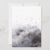 Invitation Aquarelle Noir gris brouillard anniversaire (Dos)