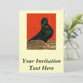 Invitation Aquarelle noire de Pigeon (Debout devant)