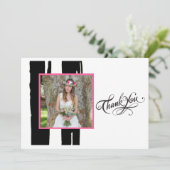 Invitation Aquarelle noire et blanche colorée Photo (Debout devant)