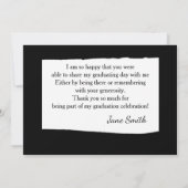 Invitation Aquarelle noire et blanche colorée Photo (Dos)