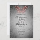 Invitation Aquarelle noire gothique foncée Mariage de teigne  (Devant)