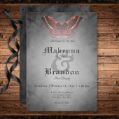 Invitation Aquarelle noire gothique foncée Mariage de teigne 