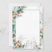 Invitation Aquarelle notes musicales et fleurs (Devant)